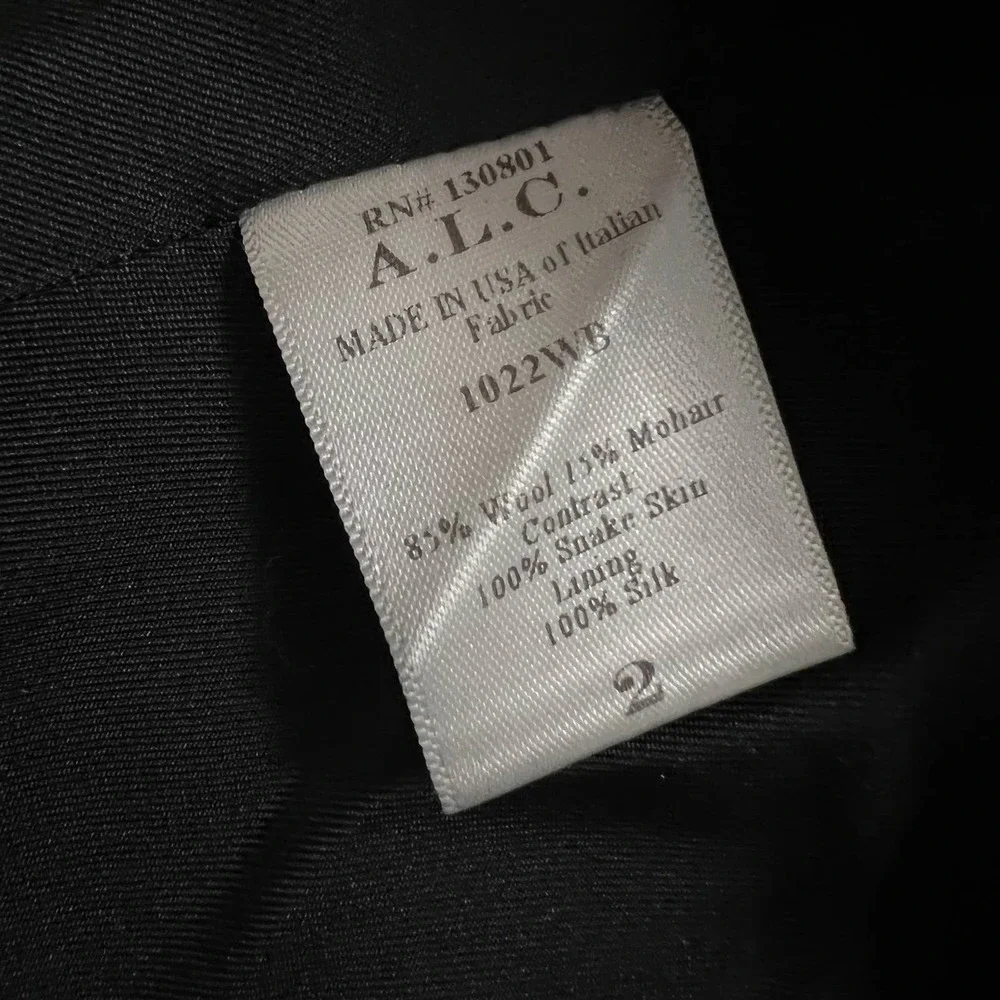 A.L.C. Black Lightweight Wool Mohair Silk Blend Suiting Blazer Size 2 EUC - Picture 6 of 6